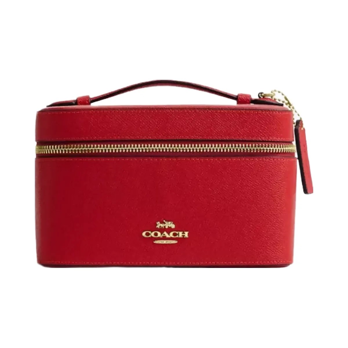 Coach Cosmetic Case in Gold Bright Cardinal - HypeFly India View 1