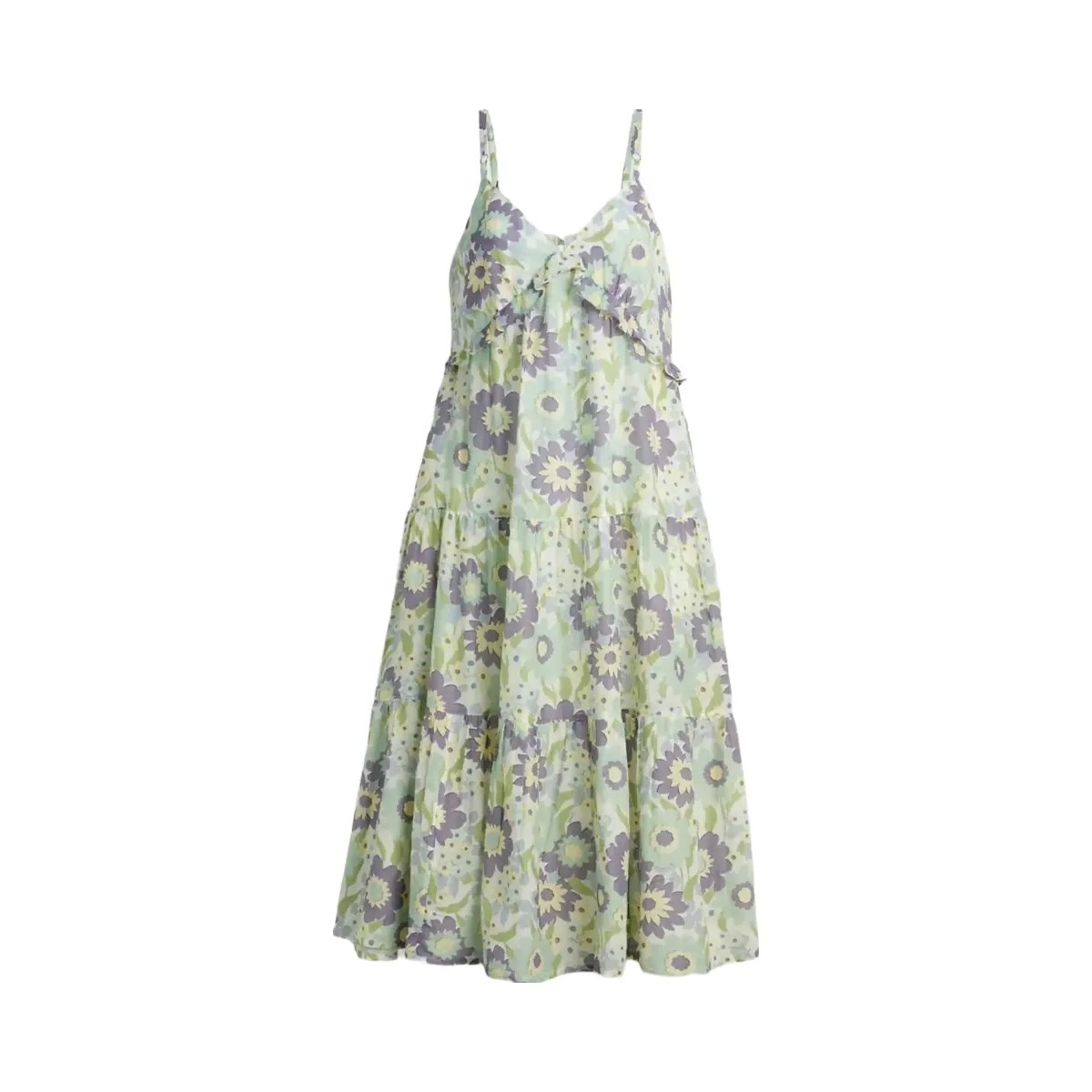 Coach Cotton Voile Maxi Dress Green Floral - HypeFly India View 1