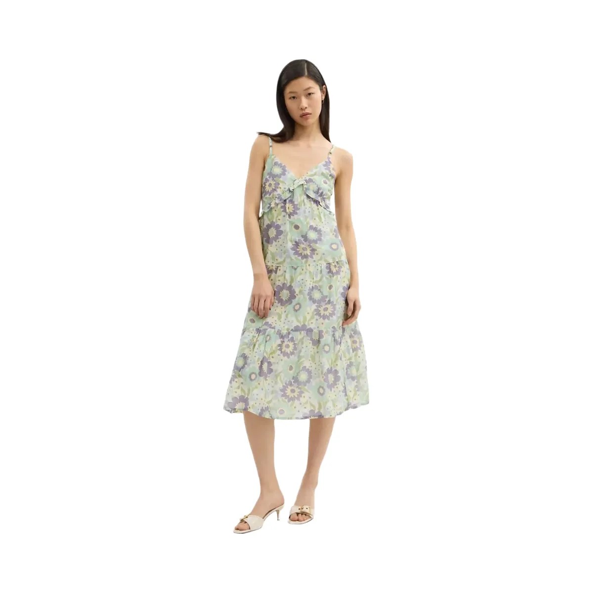Coach Cotton Voile Maxi Dress Green Floral - HypeFly India View 2