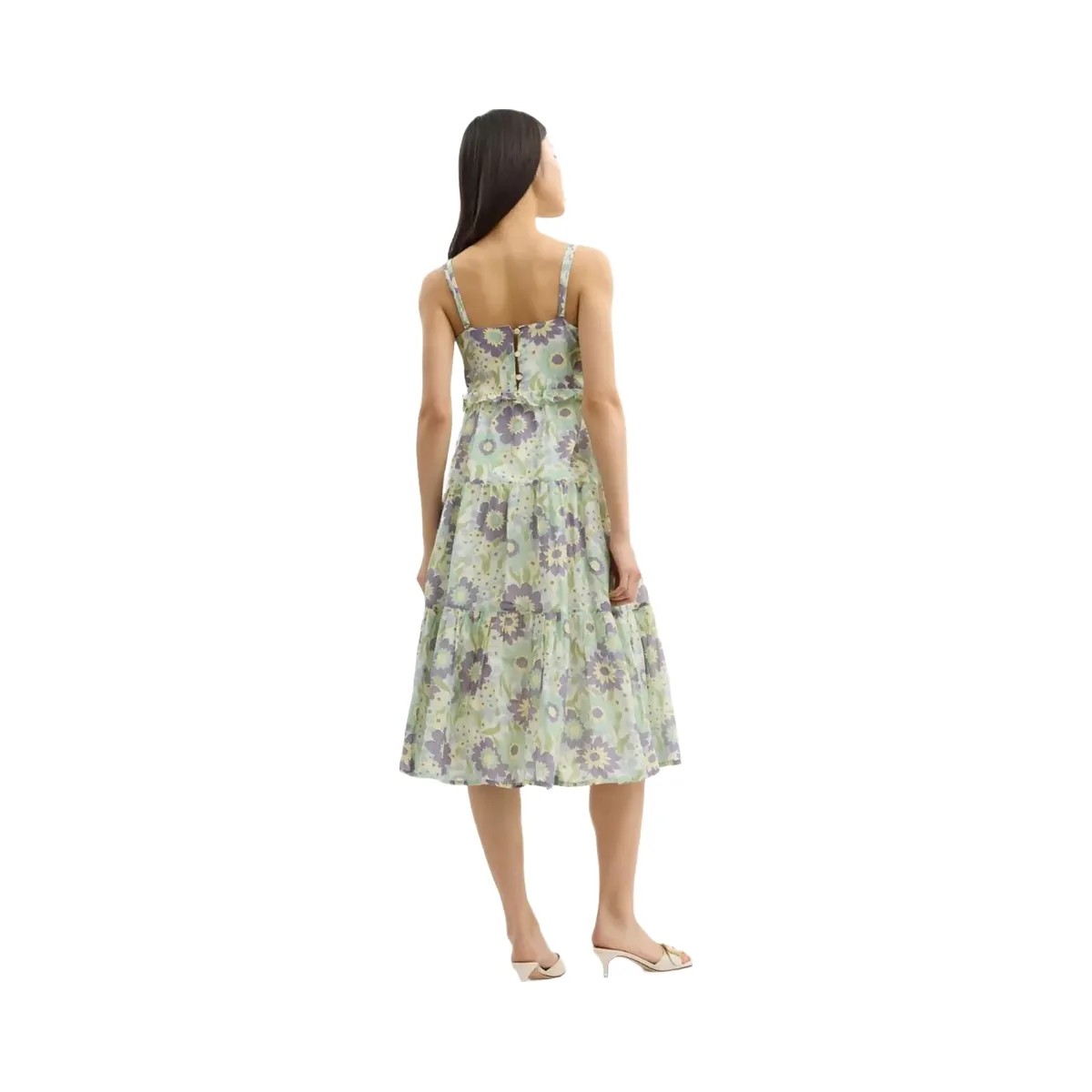 Coach Cotton Voile Maxi Dress Green Floral - HypeFly India View 3