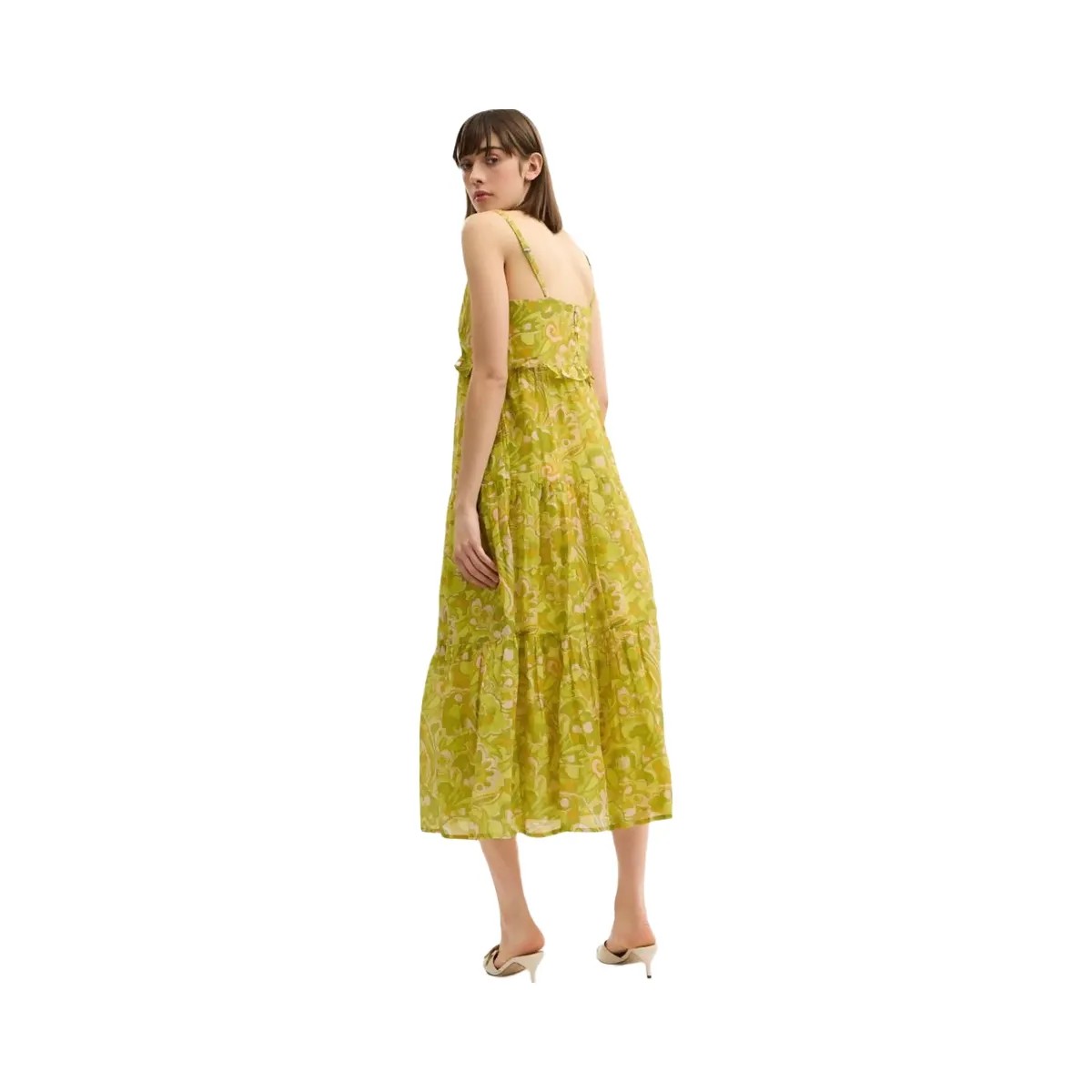Coach Cotton Voile Maxi Dress Yellow Paisley - HypeFly India View 3