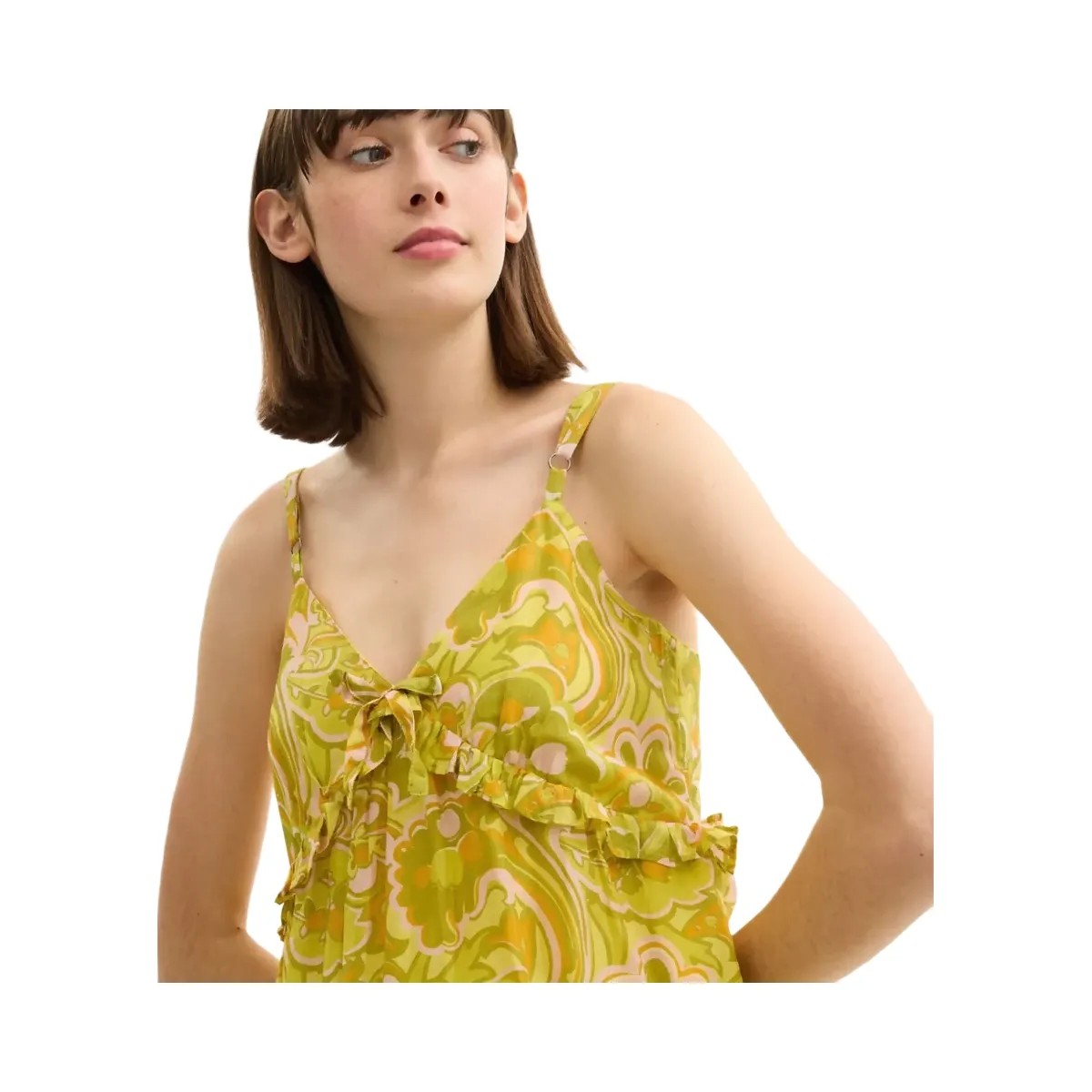 Coach Cotton Voile Maxi Dress Yellow Paisley - HypeFly India View 4