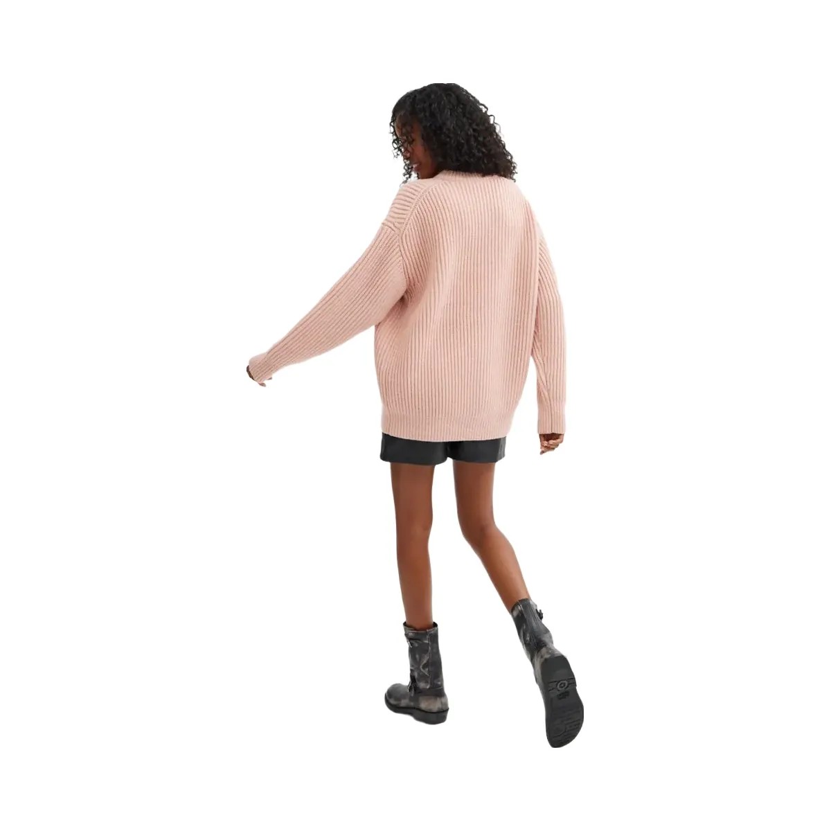 Coach Crewneck Bow Sweater In Recycled Wool Pink - HypeFly India View 3