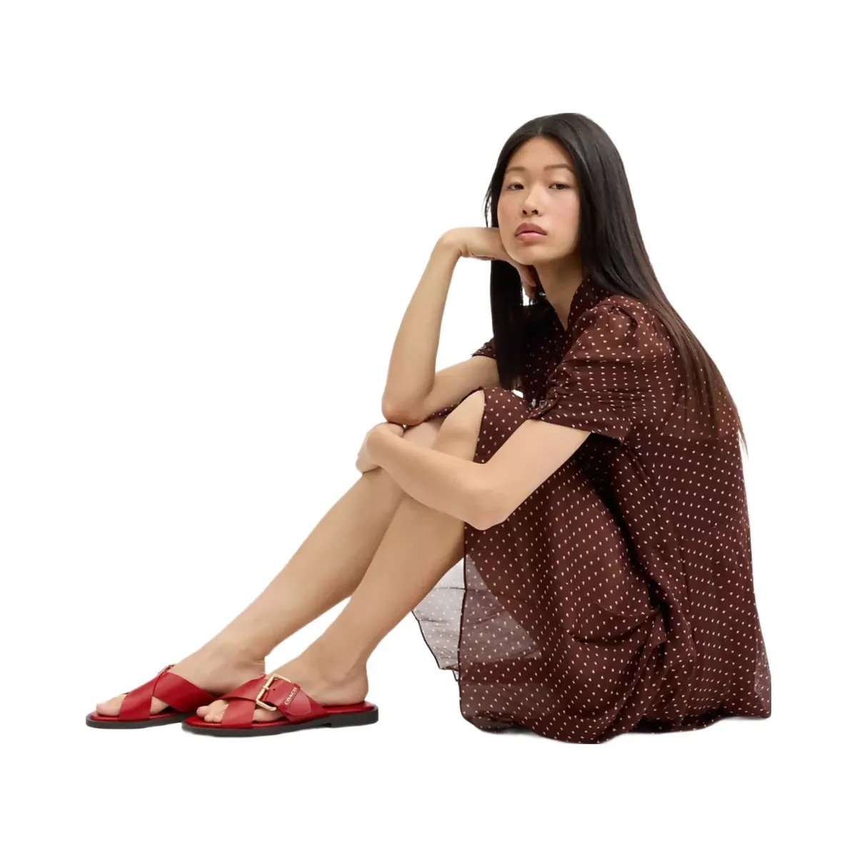 Coach Crisscross Buckle Sandal in Poppy - HypeFly India View 6
