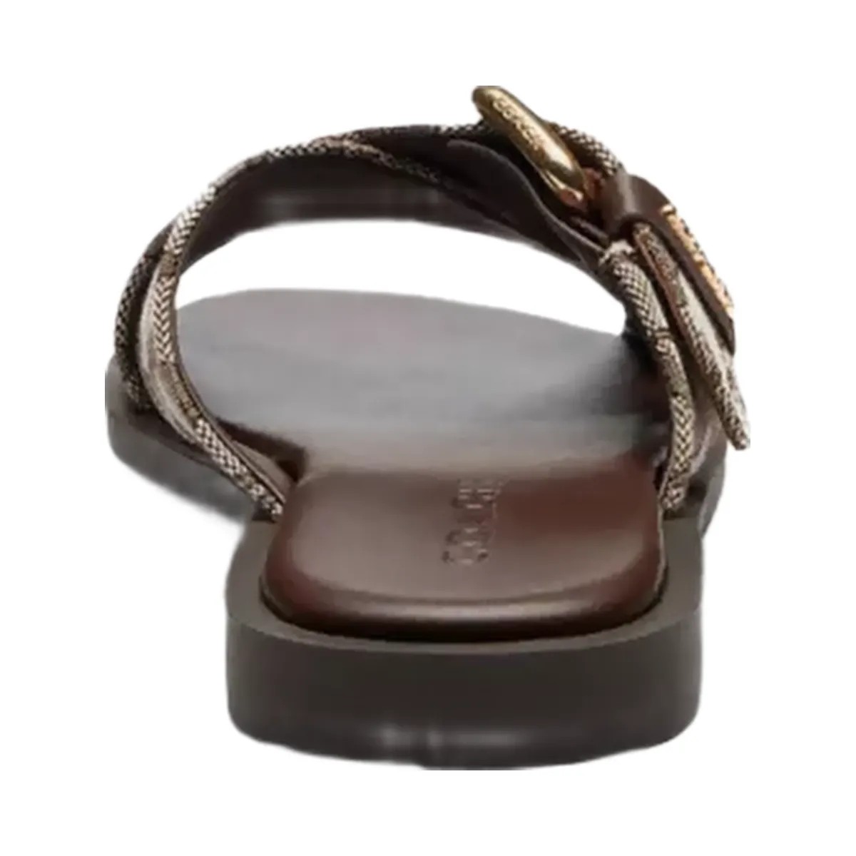 Coach Crisscross Buckle Sandal In Signature Jacquard in Oak Maple - HypeFly India View 4