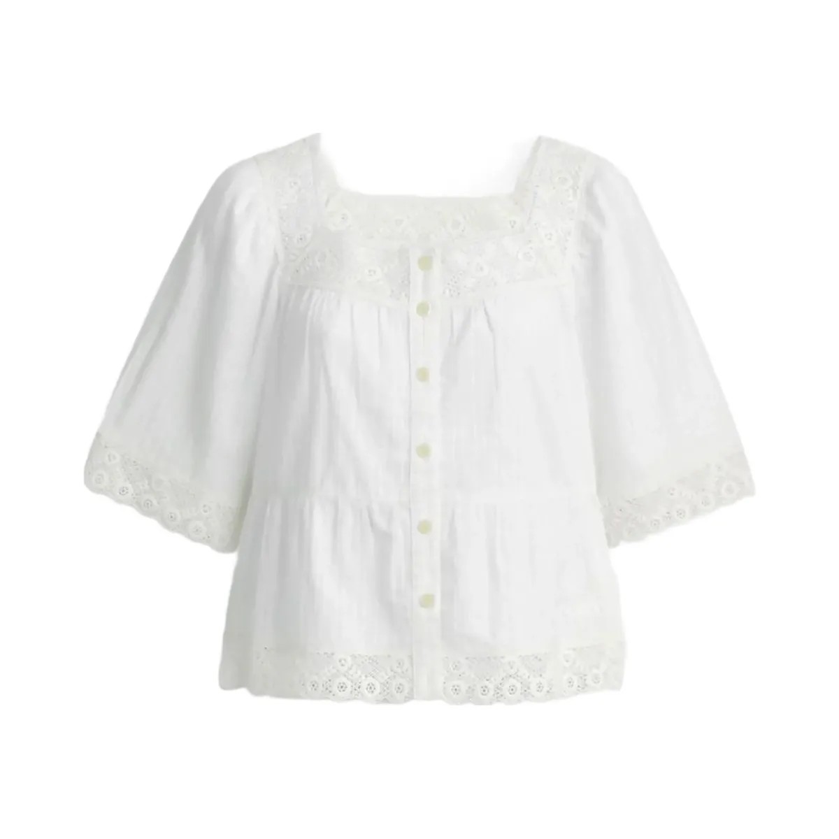 Coach Crochet Trim Top White - HypeFly India View 1