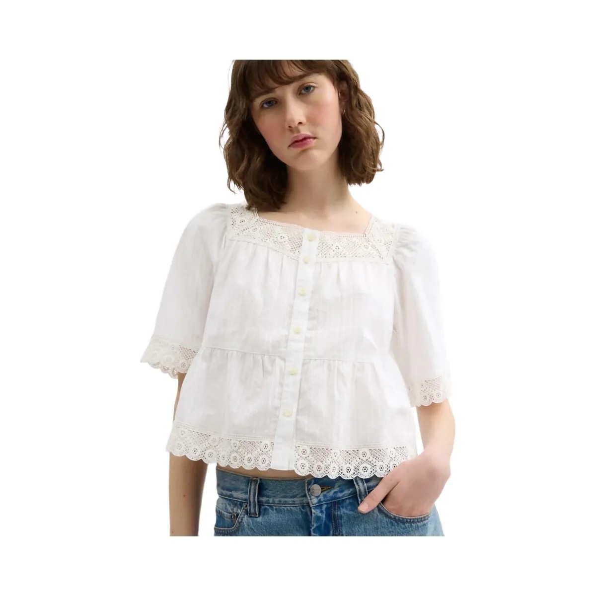 Coach Crochet Trim Top White - HypeFly India View 4