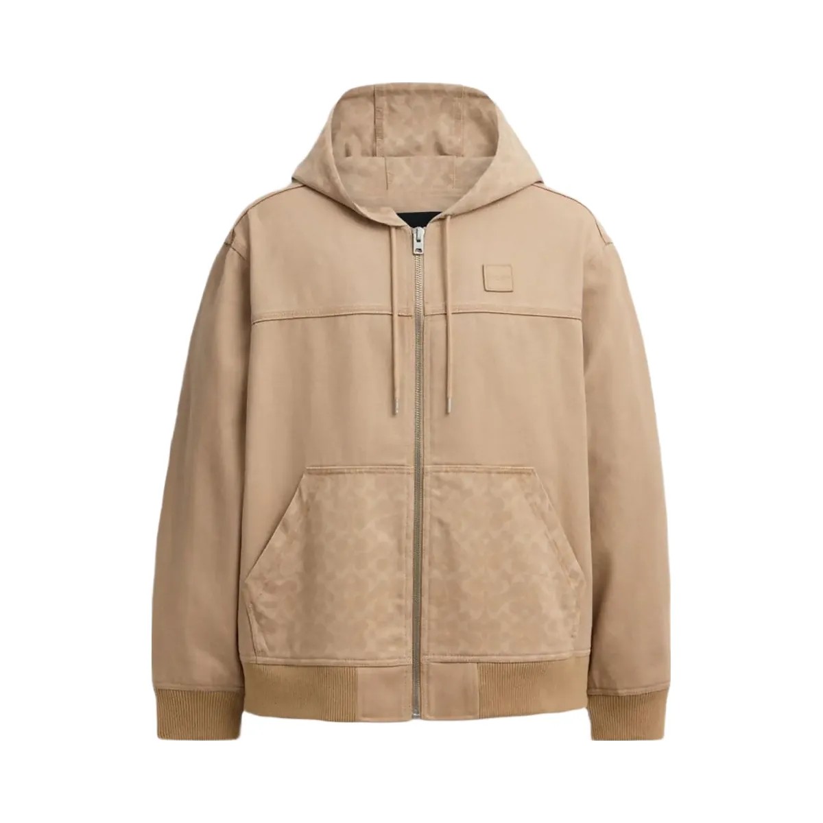 Coach Denim Hooded Zip Jacket Khaki - HypeFly India View 1