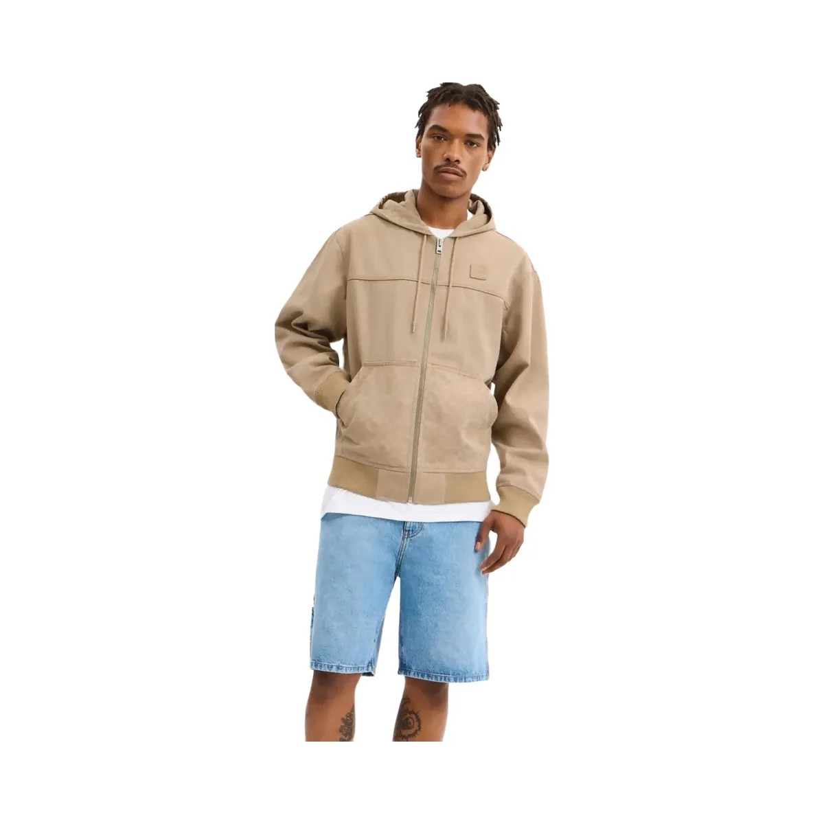 Coach Denim Hooded Zip Jacket Khaki - HypeFly India View 2