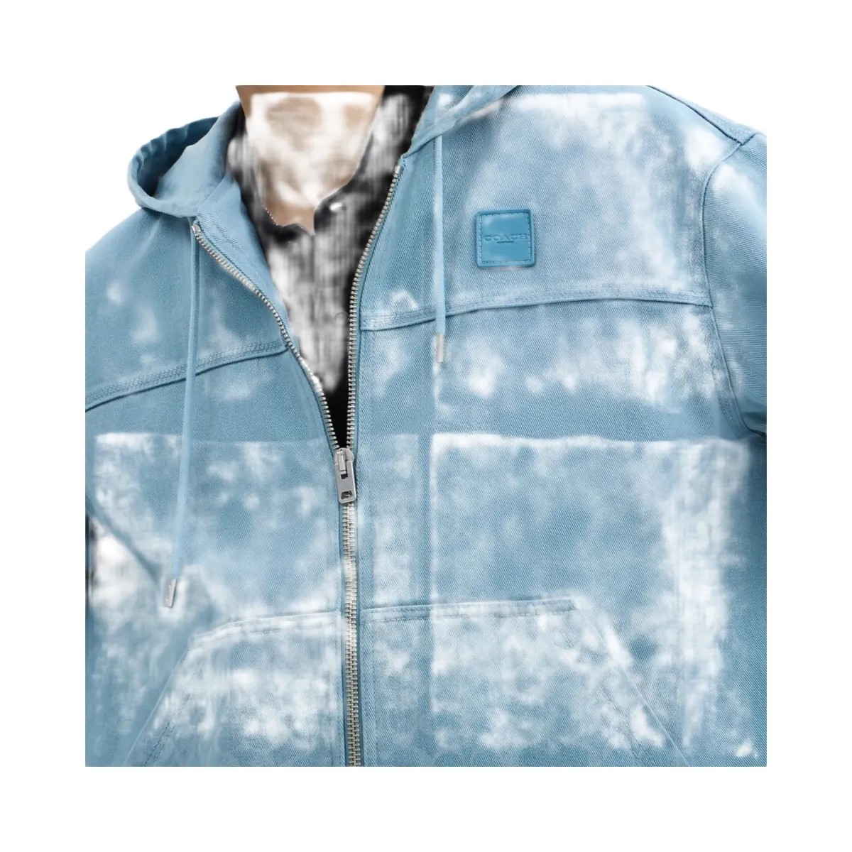 Coach Denim Hooded Zip Jacket Mountain Spring - HypeFly India View 4