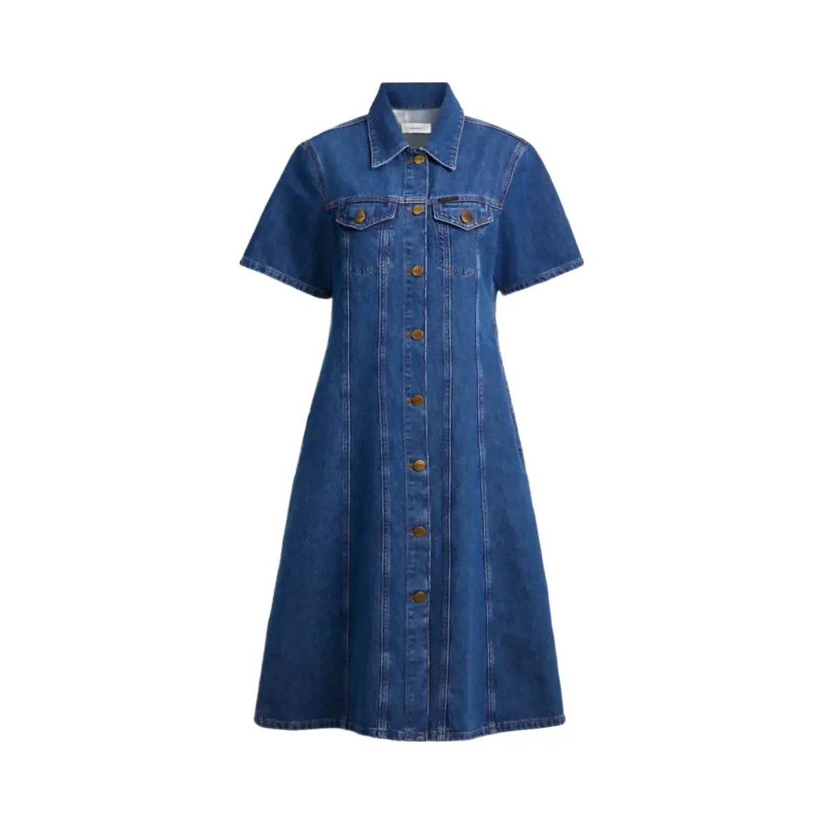 Coach Denim Midi Dress In Organic And Recycled Cotton Medium Blue - HypeFly India View 1