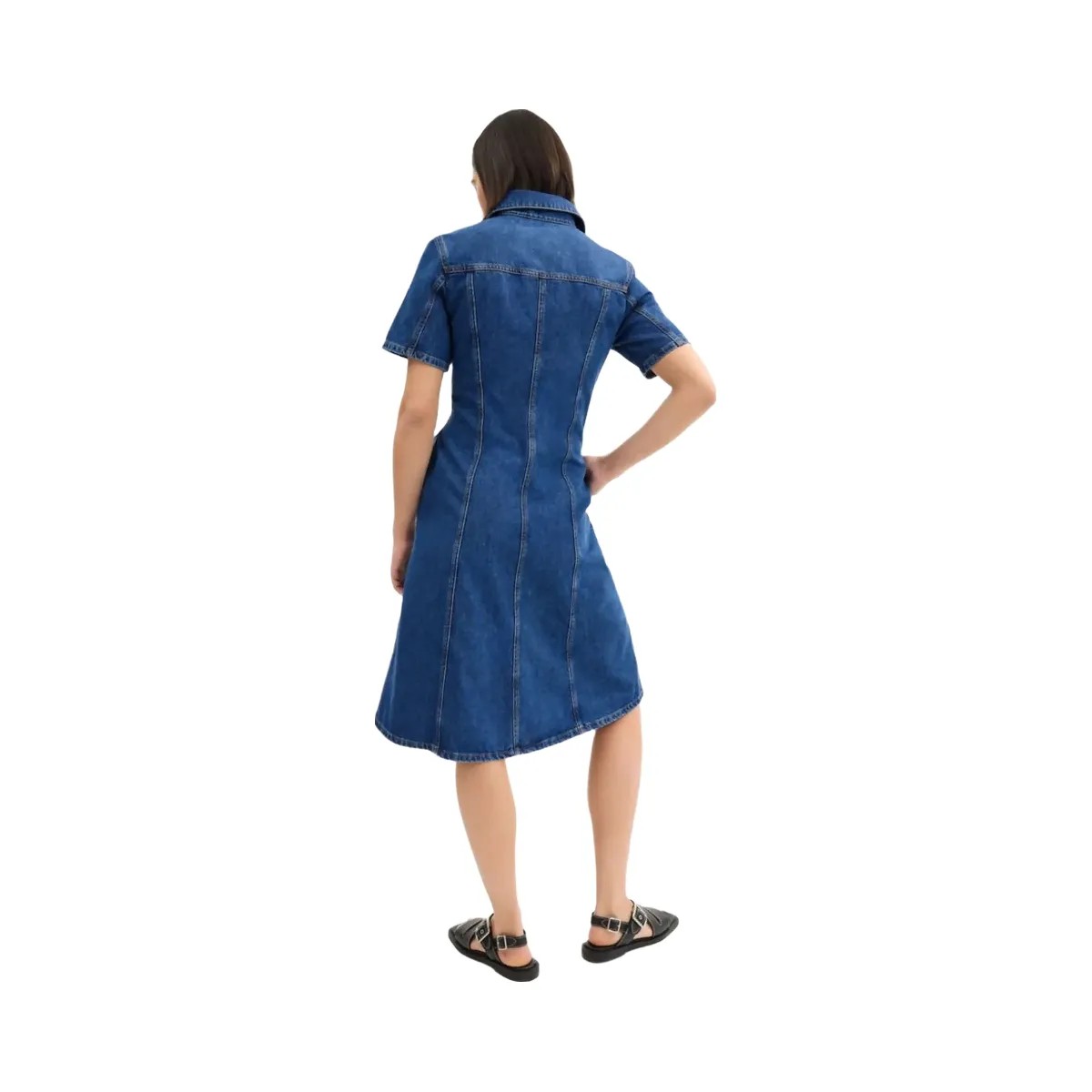 Coach Denim Midi Dress In Organic And Recycled Cotton Medium Blue - HypeFly India View 3