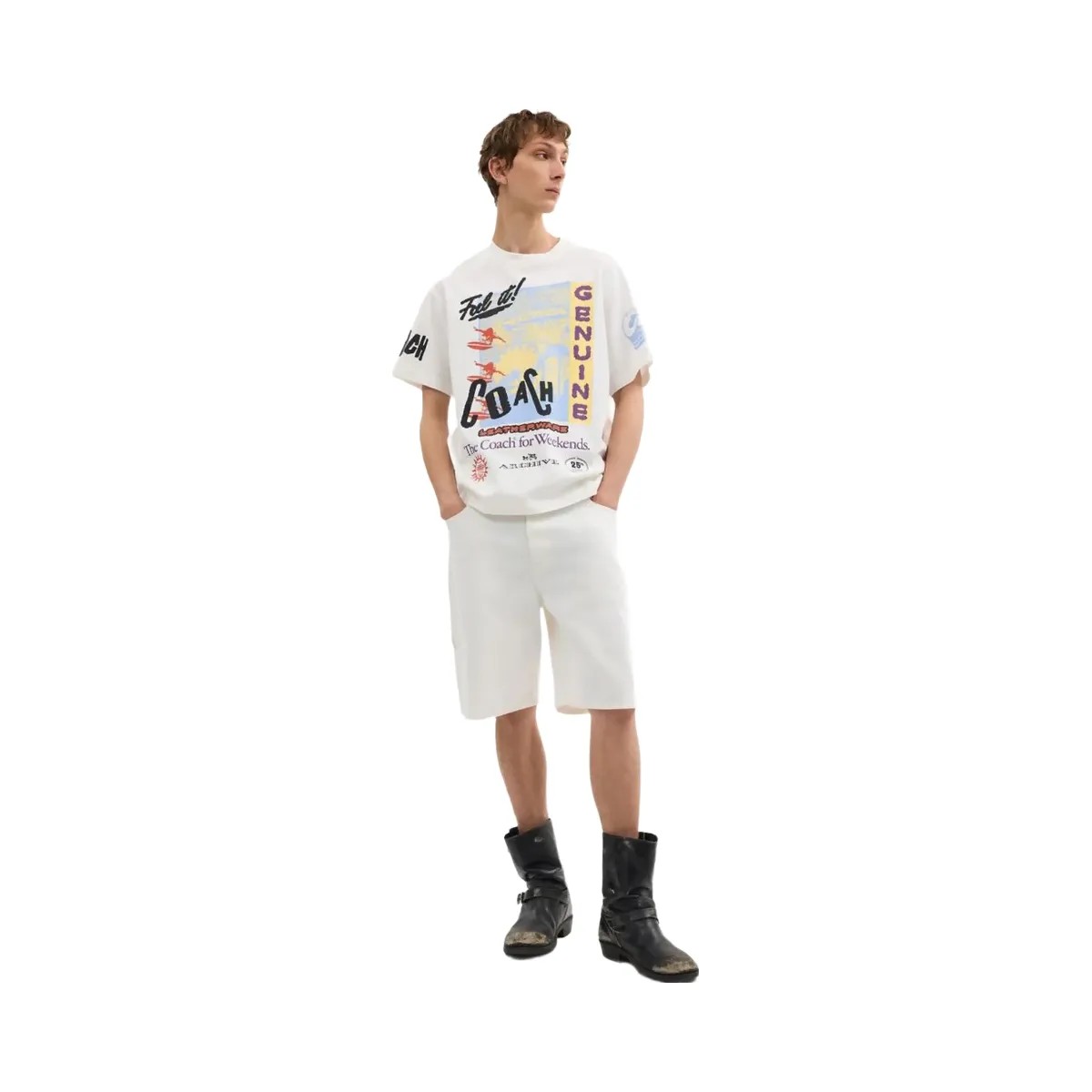 Coach Denim Shorts White - HypeFly India View 2