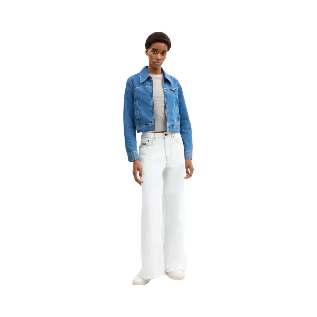 Coach Denim Workwear Pants In Organic Cotton in White - HypeFly India View 2