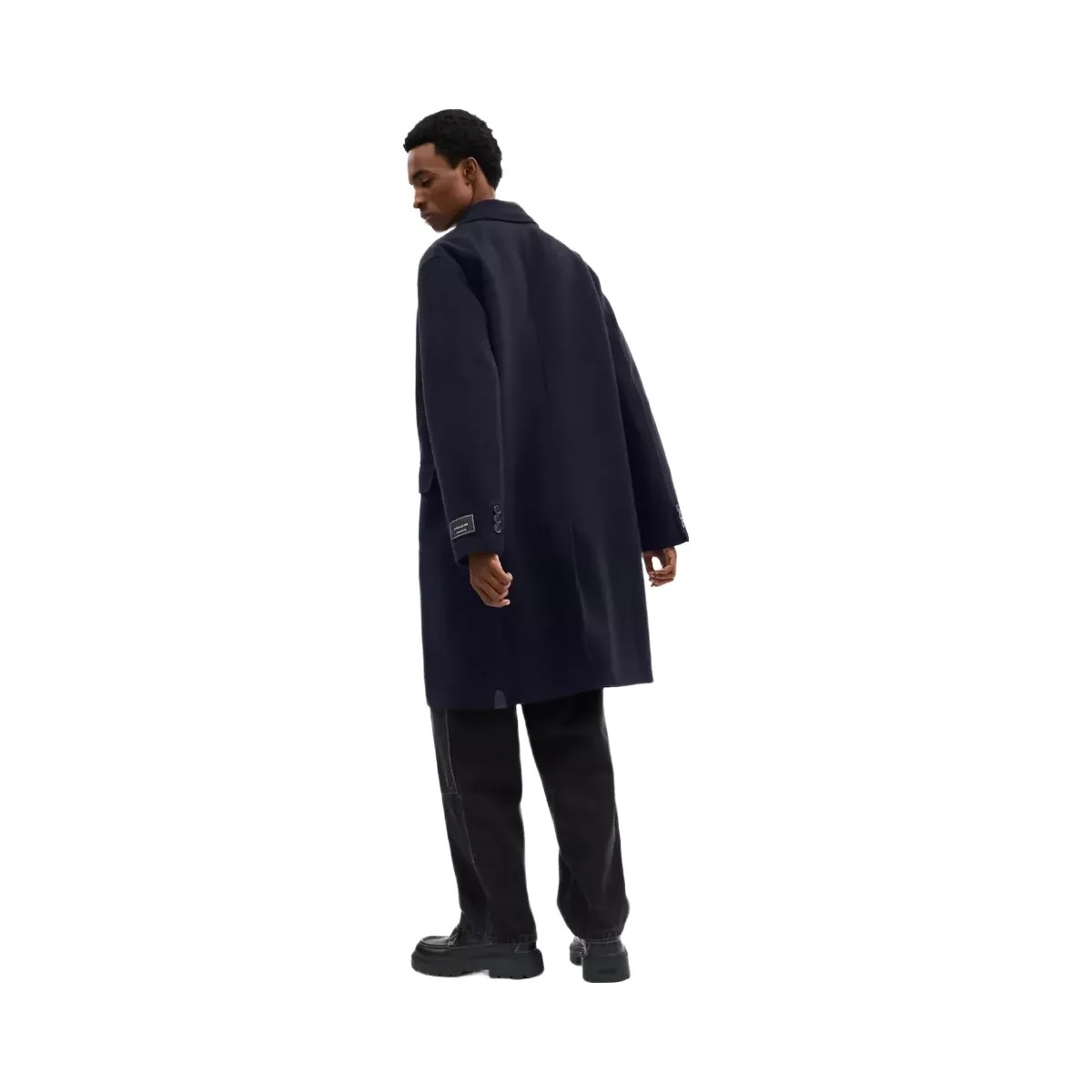 Coach Double Faced Wool Coat in Navy Blue - HypeFly India View 4