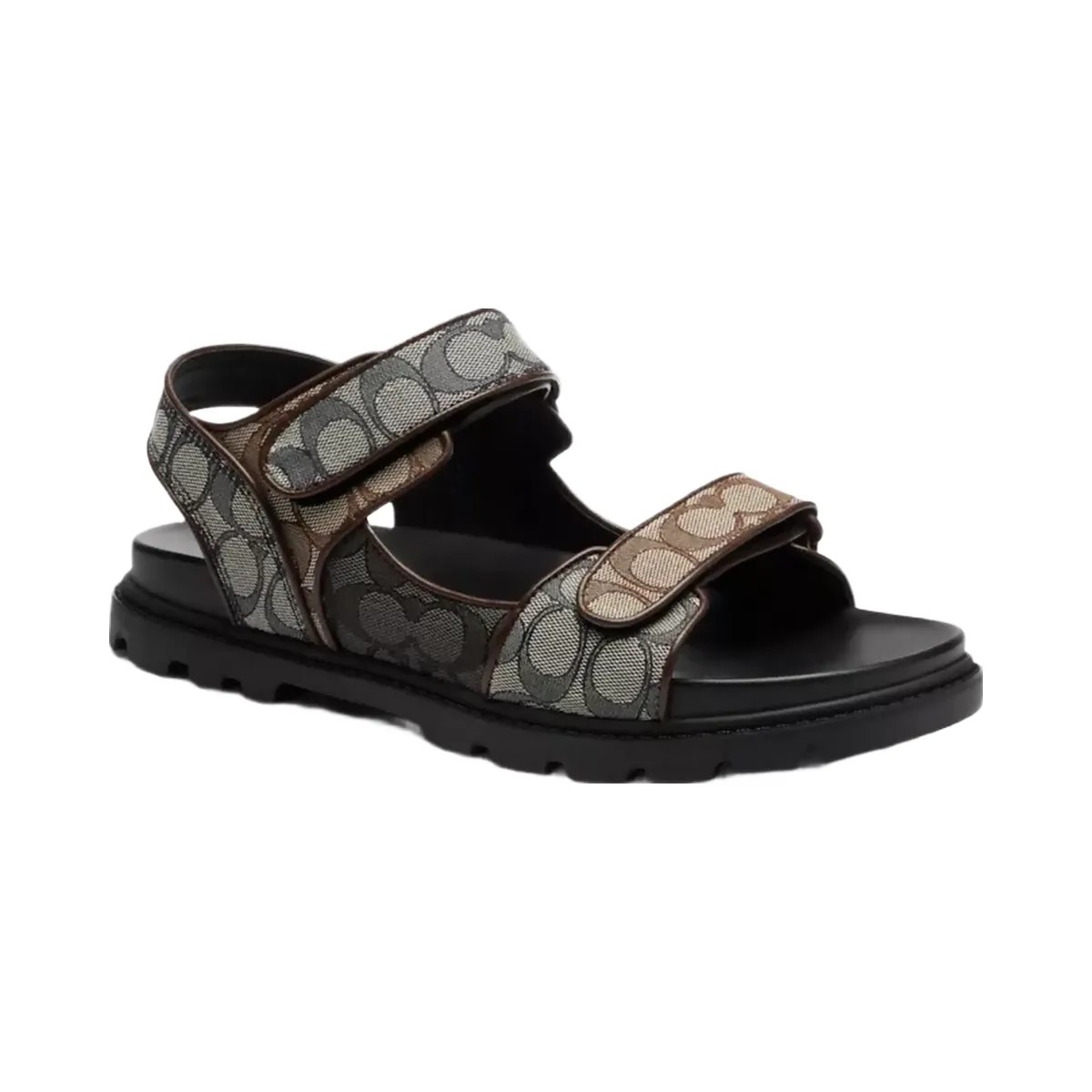Coach Double Strap Sandal In Signature Jacquard in Deep Blue Multi - HypeFly India View 1