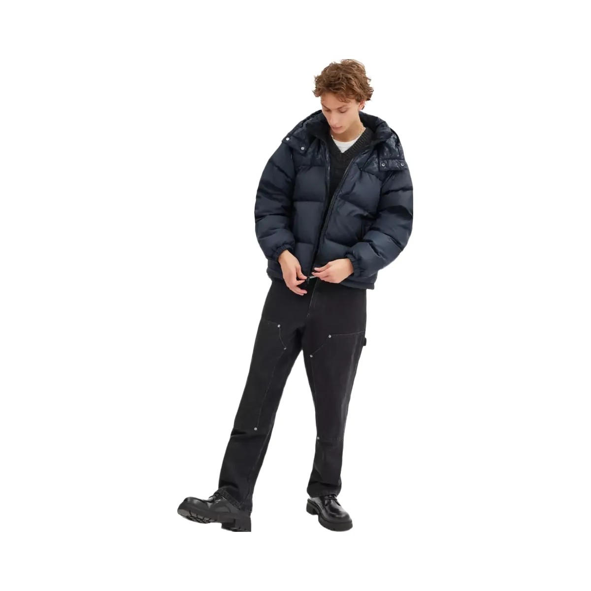 Coach Down Puffer Jacket In Recycled Polyester in Navy Blue - HypeFly India View 3