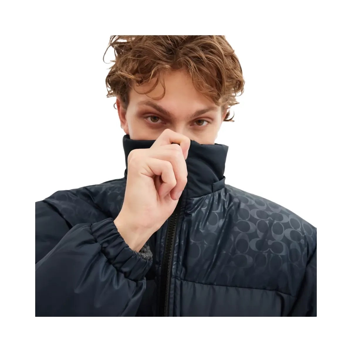 Coach Down Puffer Jacket In Recycled Polyester in Navy Blue - HypeFly India View 5
