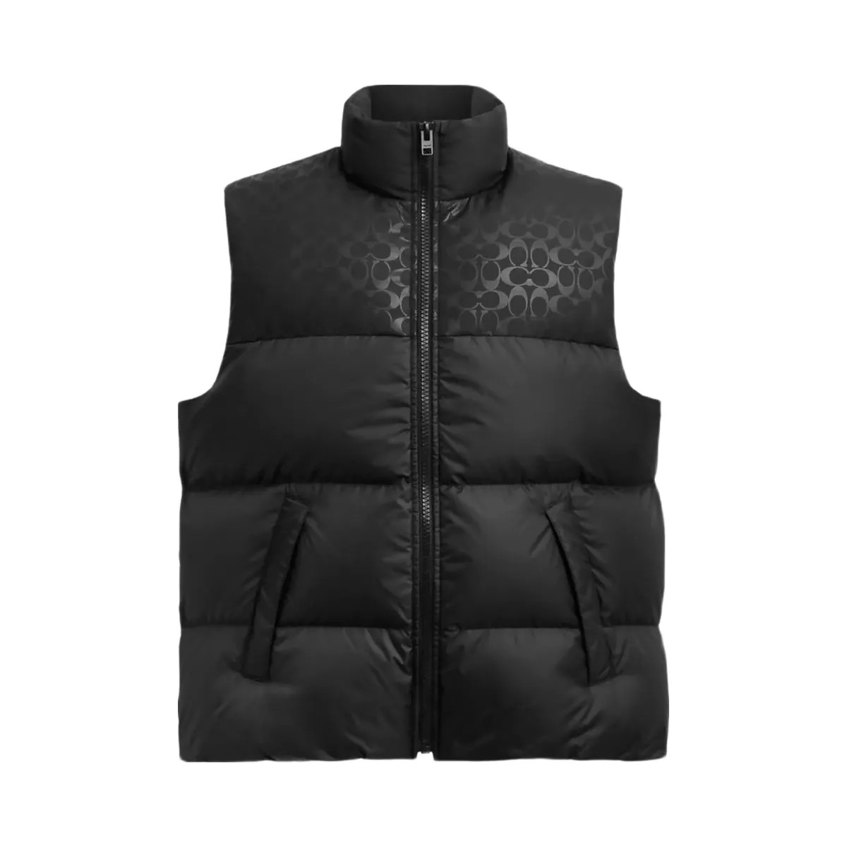 Coach Down Puffer Vest In Recycled Polyester Black - HypeFly India View 1