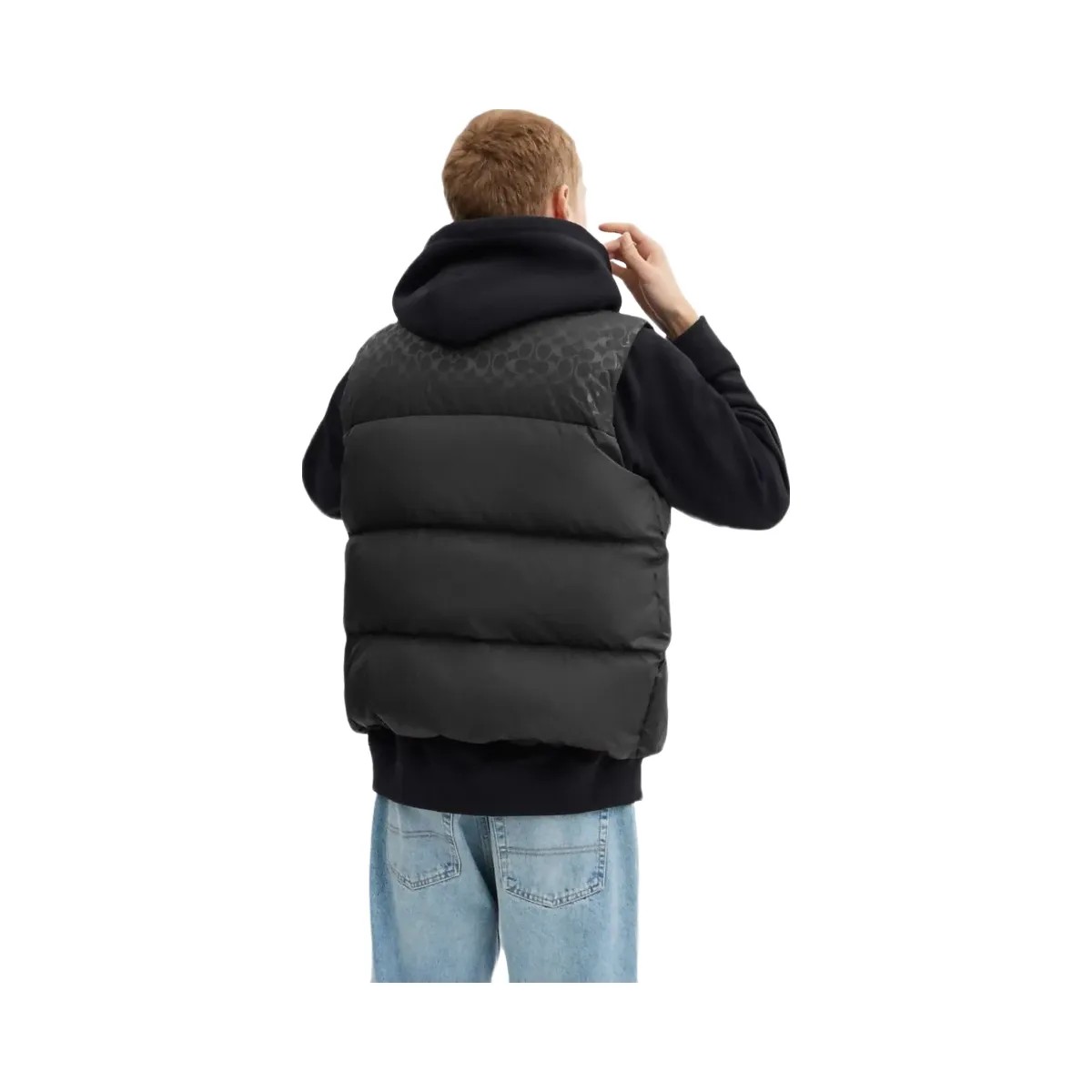 Coach Down Puffer Vest In Recycled Polyester Black - HypeFly India View 4