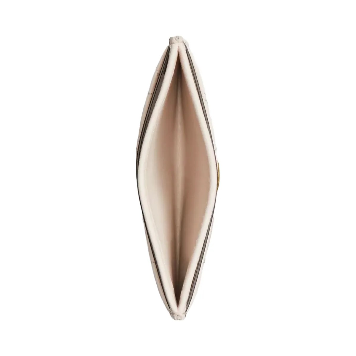 Coach Essential Card Case With Pillow Quilting in Brass Chalk - HypeFly India View 3