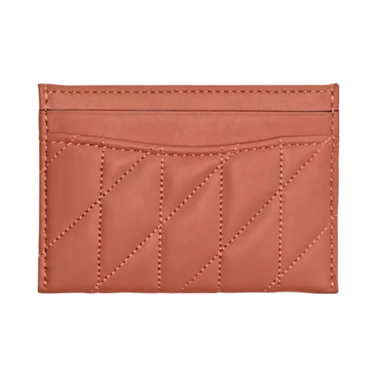 Coach Essential Card Case With Pillow Quilting in Brass Dark Peach - HypeFly India View 2