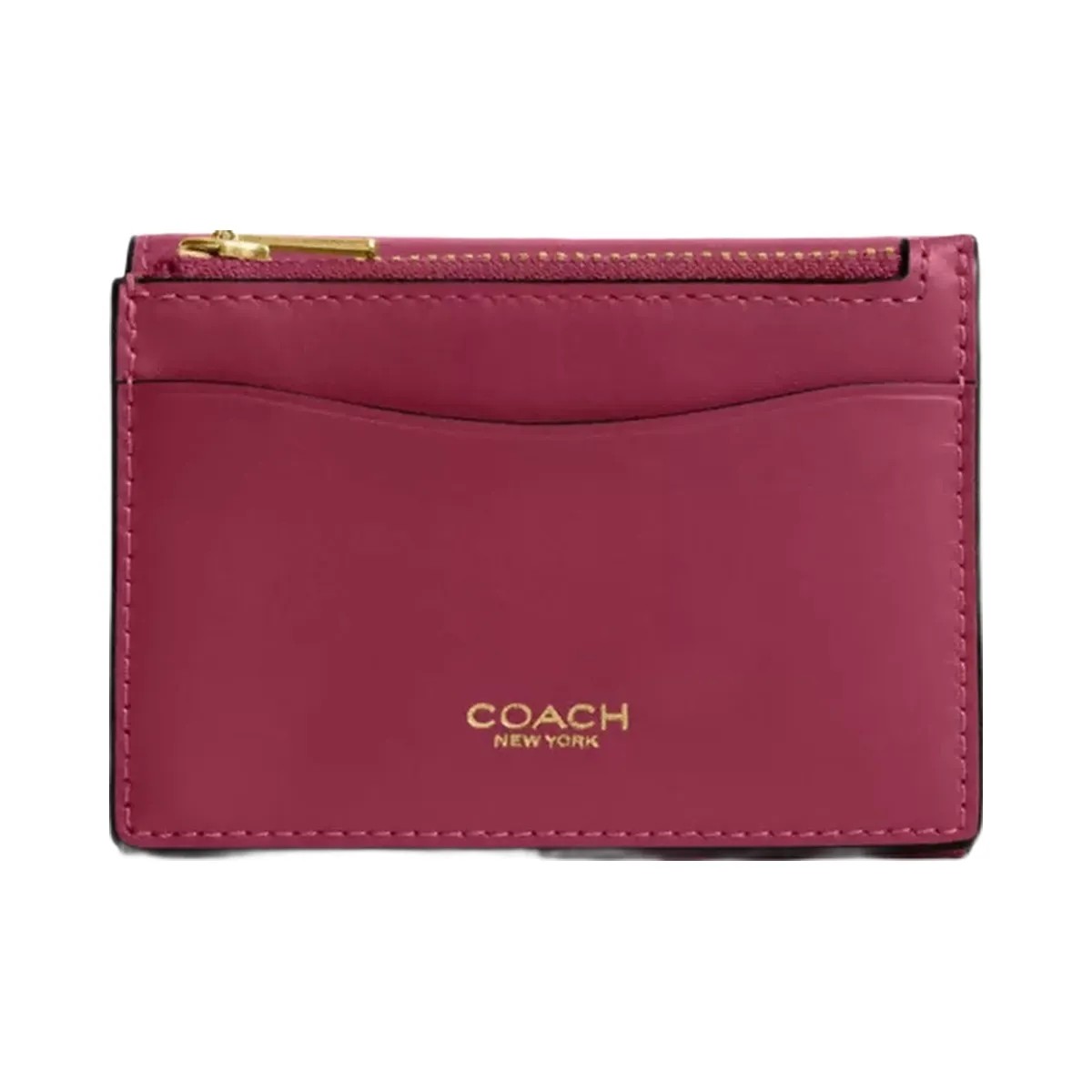 Coach Essential Card Holder Wallet in Brass Dark Fuchsia - HypeFly India View 3