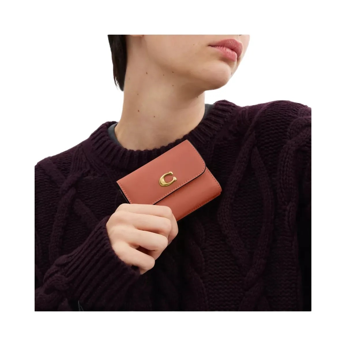 Coach Essential Card Holder Wallet in Brass Dark Peach - HypeFly India View 5