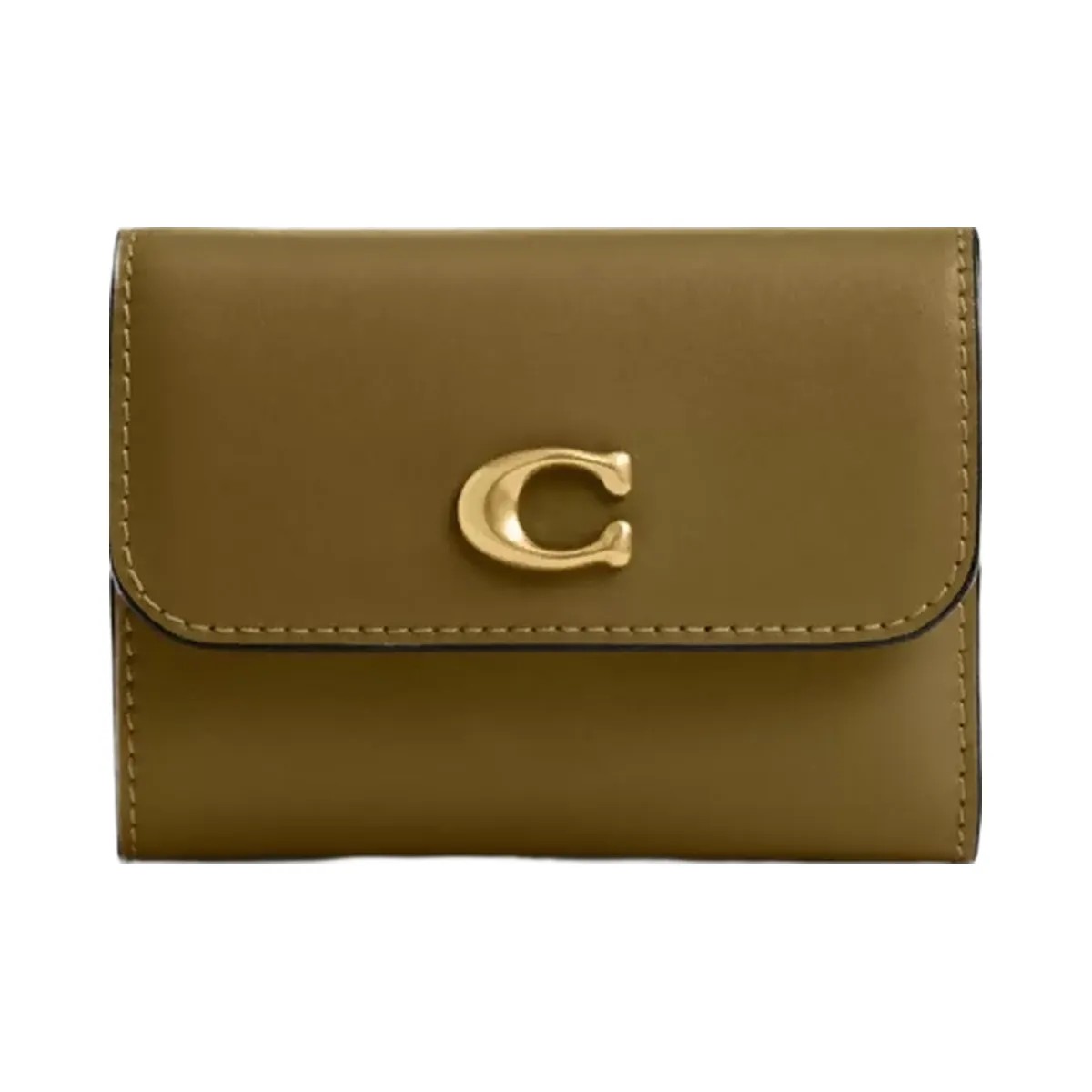 Coach Essential Card Holder Wallet in Brass Muted Olive - HypeFly India View 1