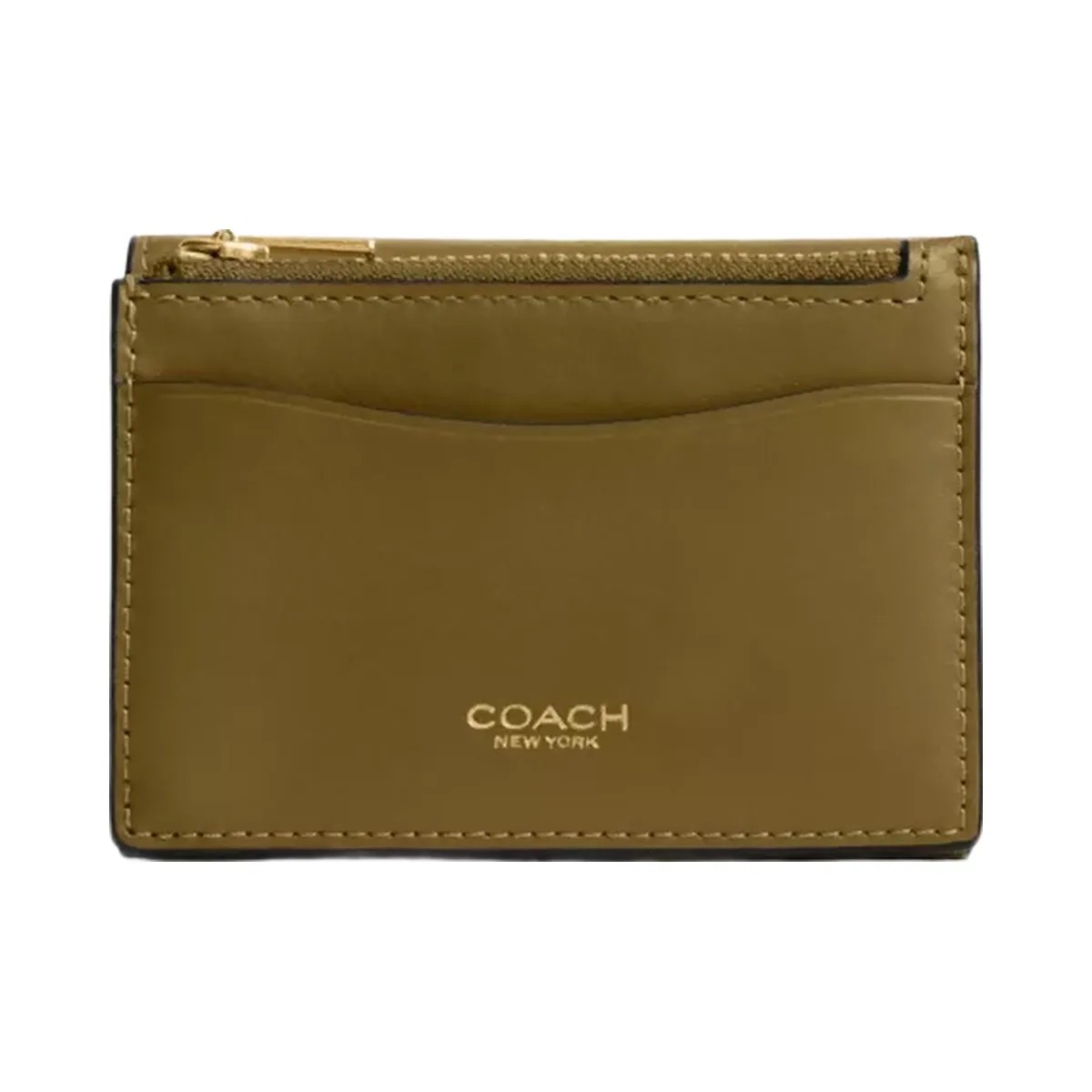 Coach Essential Card Holder Wallet in Brass Muted Olive - HypeFly India View 3