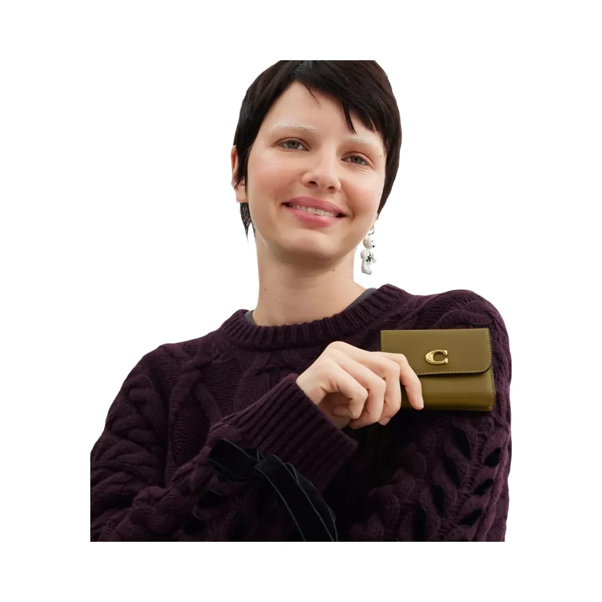 Coach Essential Card Holder Wallet in Brass Muted Olive - HypeFly India View 5