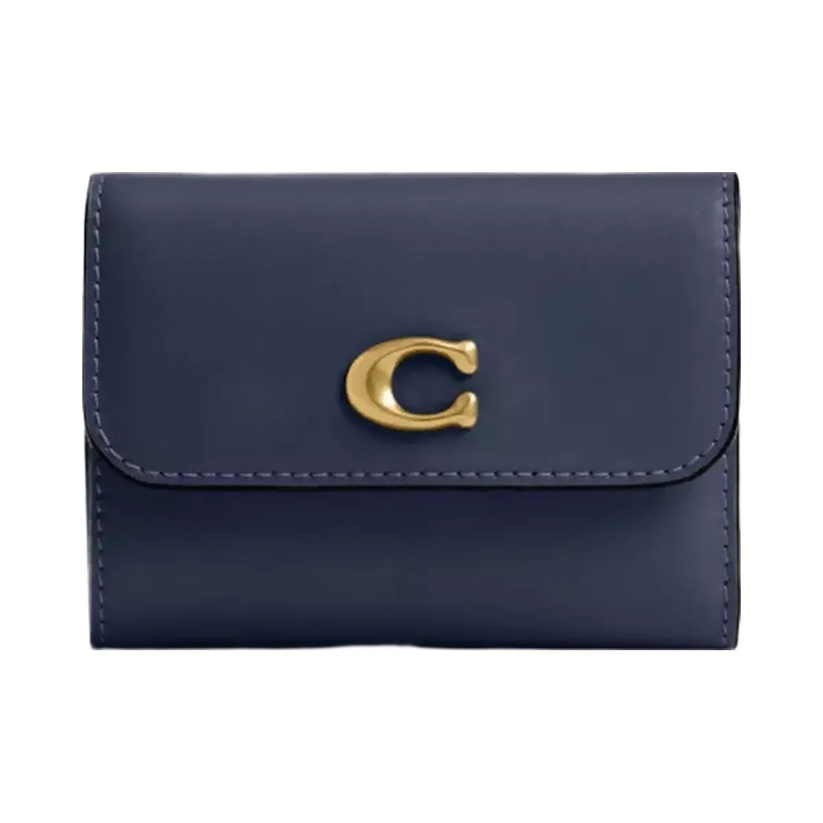 Coach Essential Card Holder Wallet in Brass Navy - HypeFly India View 1