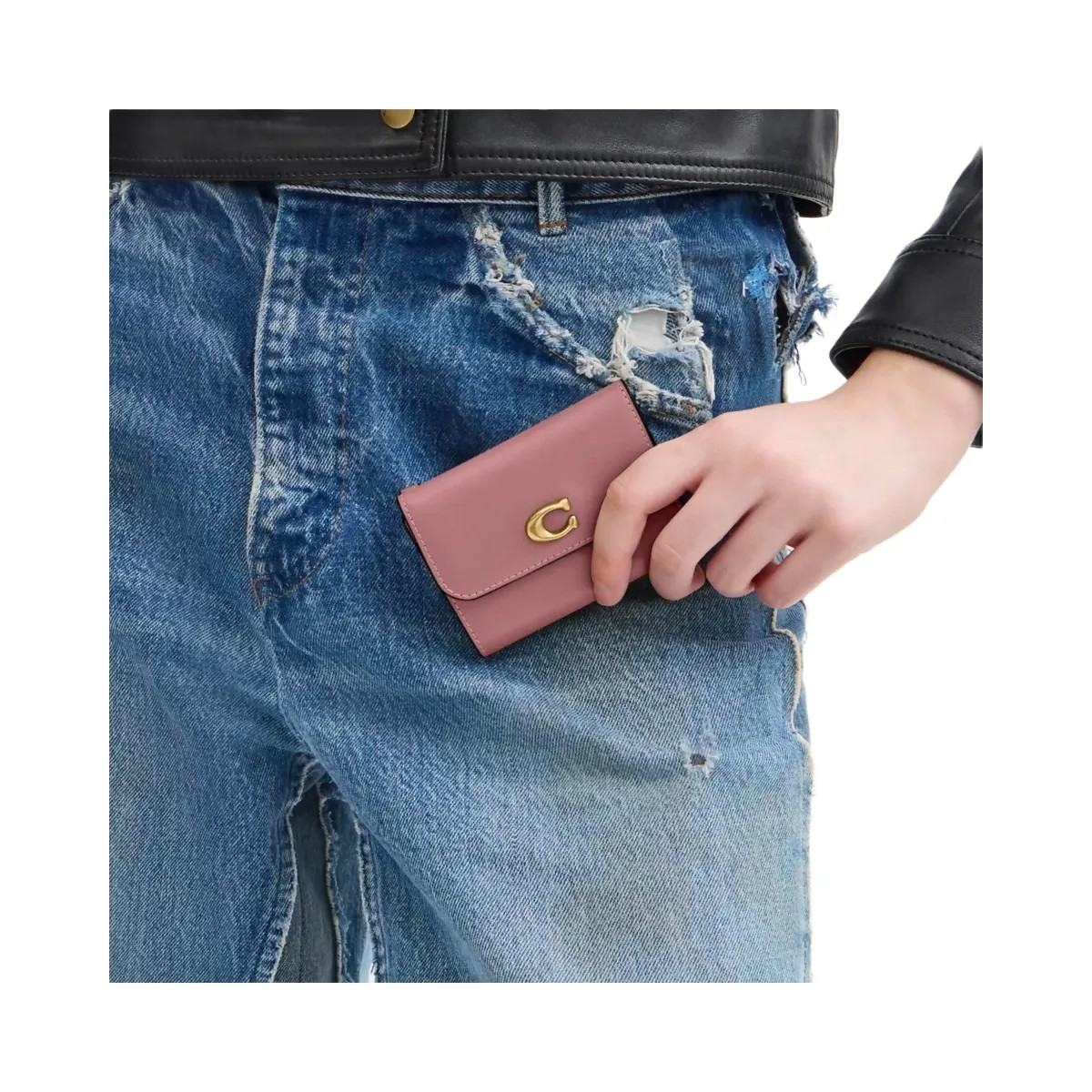 Coach Essential Card Holder Wallet in Brass Peony - HypeFly India View 5