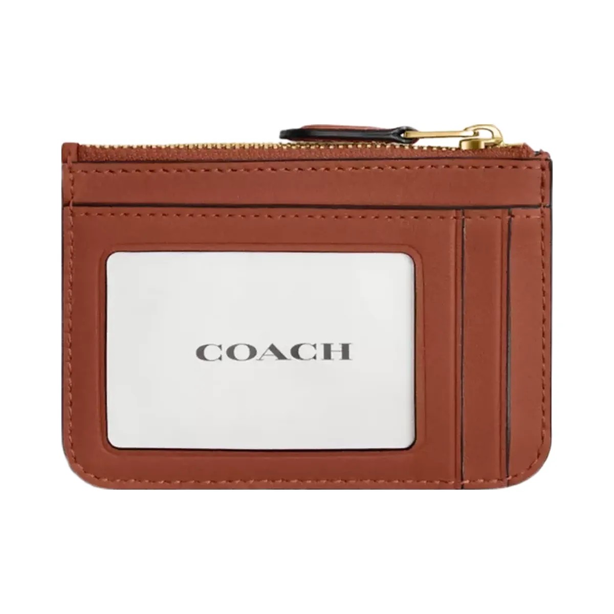 Coach Essential Mini Id Card Case In Signature Canvas in Brass Tan Caramel - HypeFly India View 2