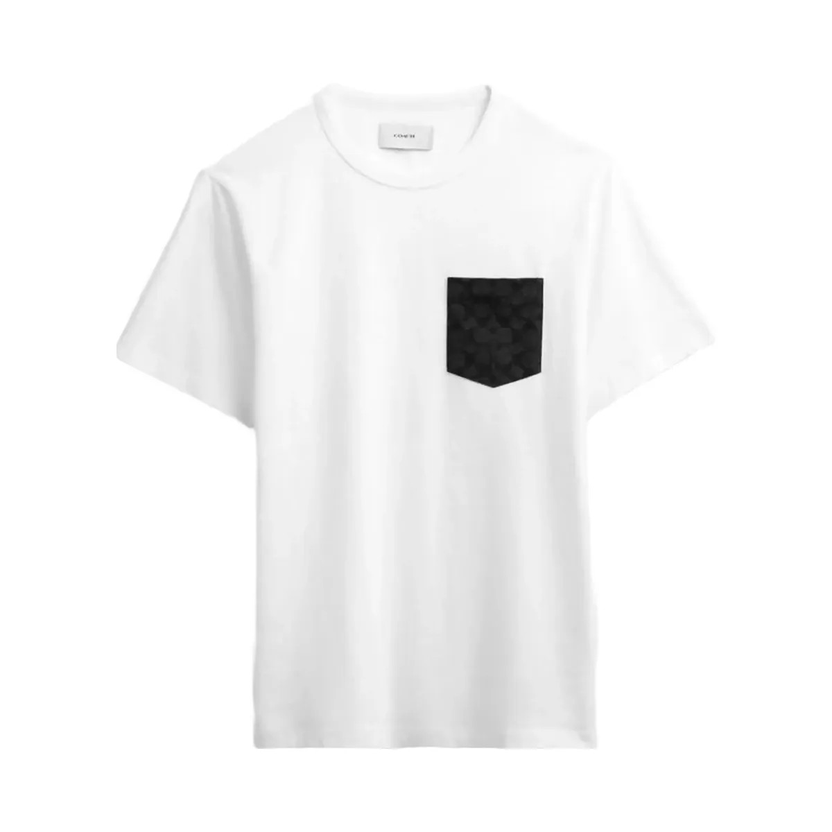 Coach Essential Pocket T Shirt White Charcoal Signature - HypeFly India View 1