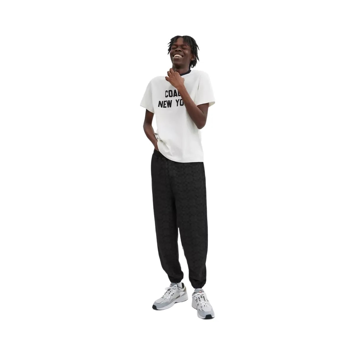 Coach Essential Signature Joggers in Charcoal Signature - HypeFly India View 2