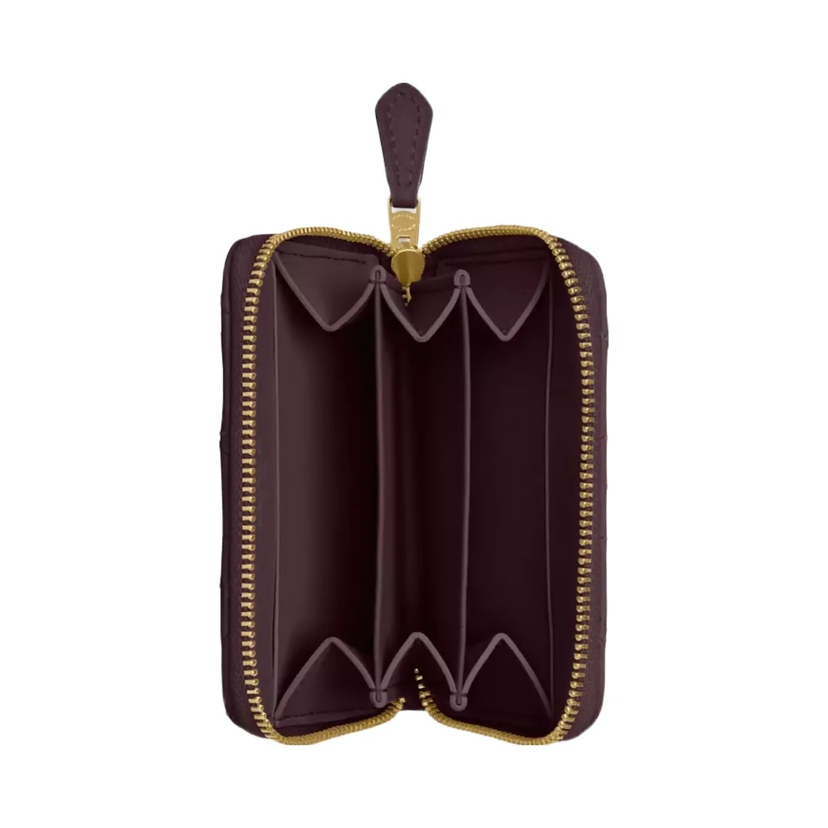 Coach Essential Small Zip Around Card Case With Pillow Quilting in Brass Black Currant - HypeFly India View 3