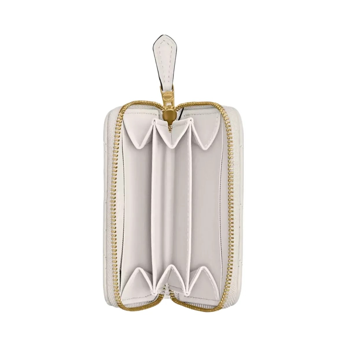 Coach Essential Small Zip Around Card Case With Pillow Quilting in Brass Chalk - HypeFly India View 3