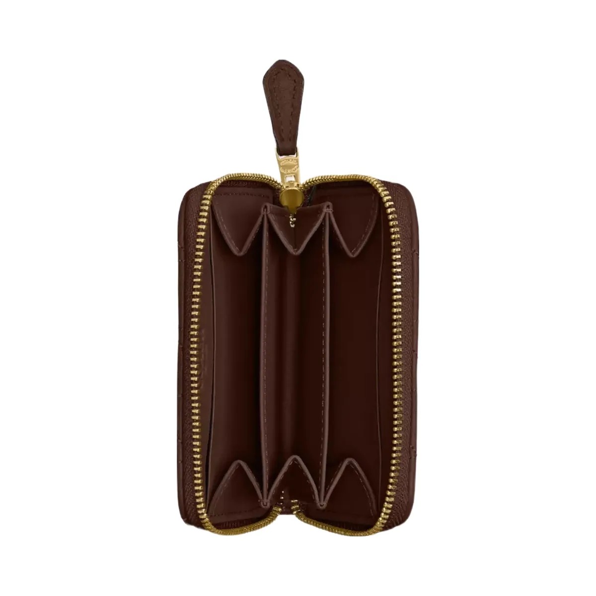 Coach Essential Small Zip Around Card Case With Pillow Quilting in Brass Maple - HypeFly India View 3