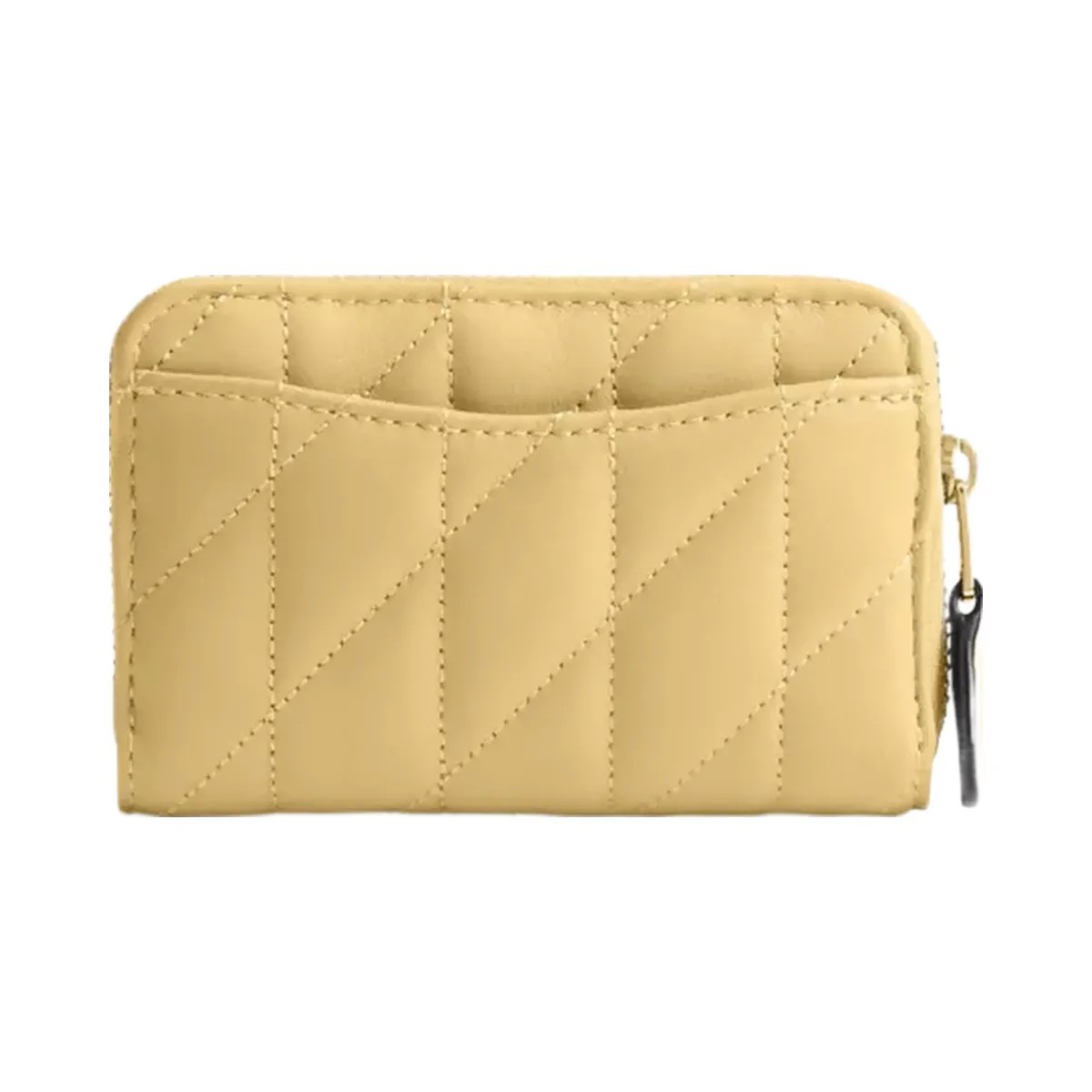 Coach Essential Small Zip Around Card Case With Pillow Quilting in Brass Vanilla - HypeFly India View 2