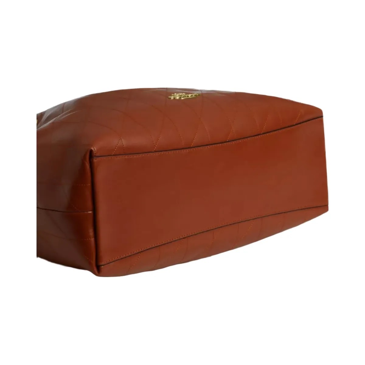 Coach Evelyn Shoulder Bag With Quilting And Charm in Gold Cinnamon - HypeFly India View 5