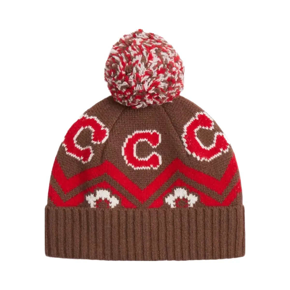Coach Fair Isle Print Knit Beanie in Sable Multi - HypeFly India View 1