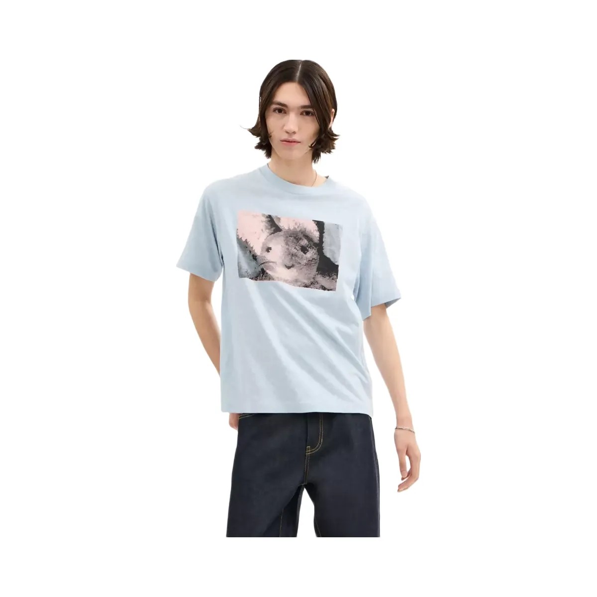 Coach Floppy Signature Relaxed T-Shirt in Blue Signature - HypeFly India View 4