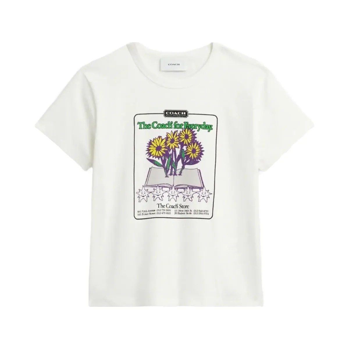 Coach Floral Collage T Shirt In Organic Cotton White - HypeFly India View 1