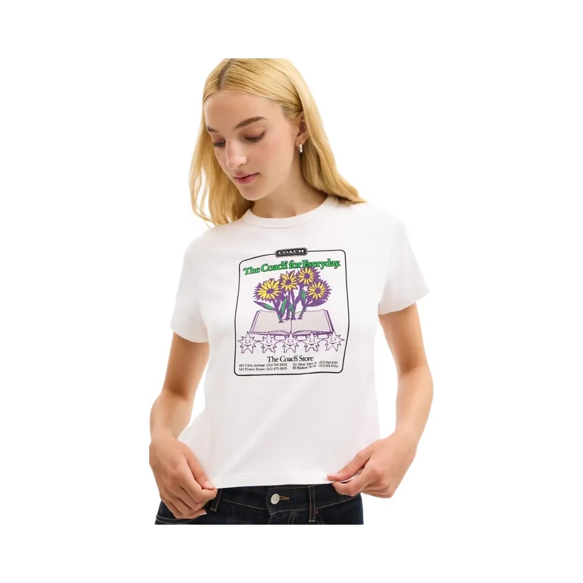 Coach Floral Collage T Shirt In Organic Cotton White - HypeFly India View 4