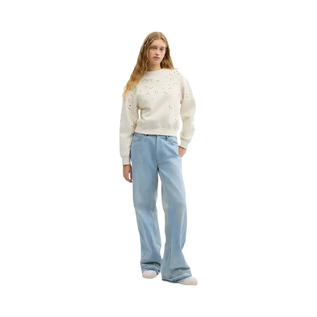 Coach Floral Crewneck Sweatshirt in Cream - HypeFly India View 2