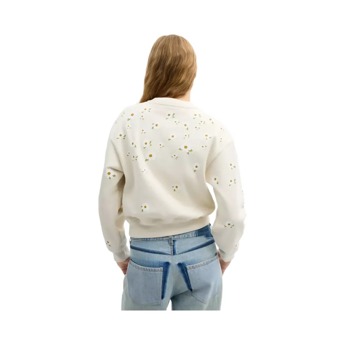Coach Floral Crewneck Sweatshirt in Cream - HypeFly India View 3