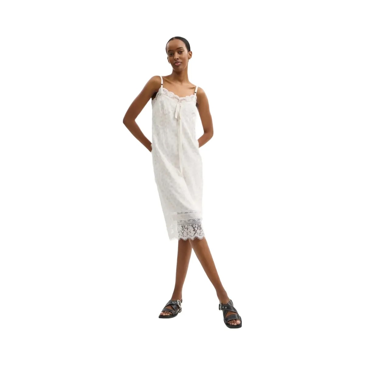 Coach Floral Lace Dress White - HypeFly India View 2
