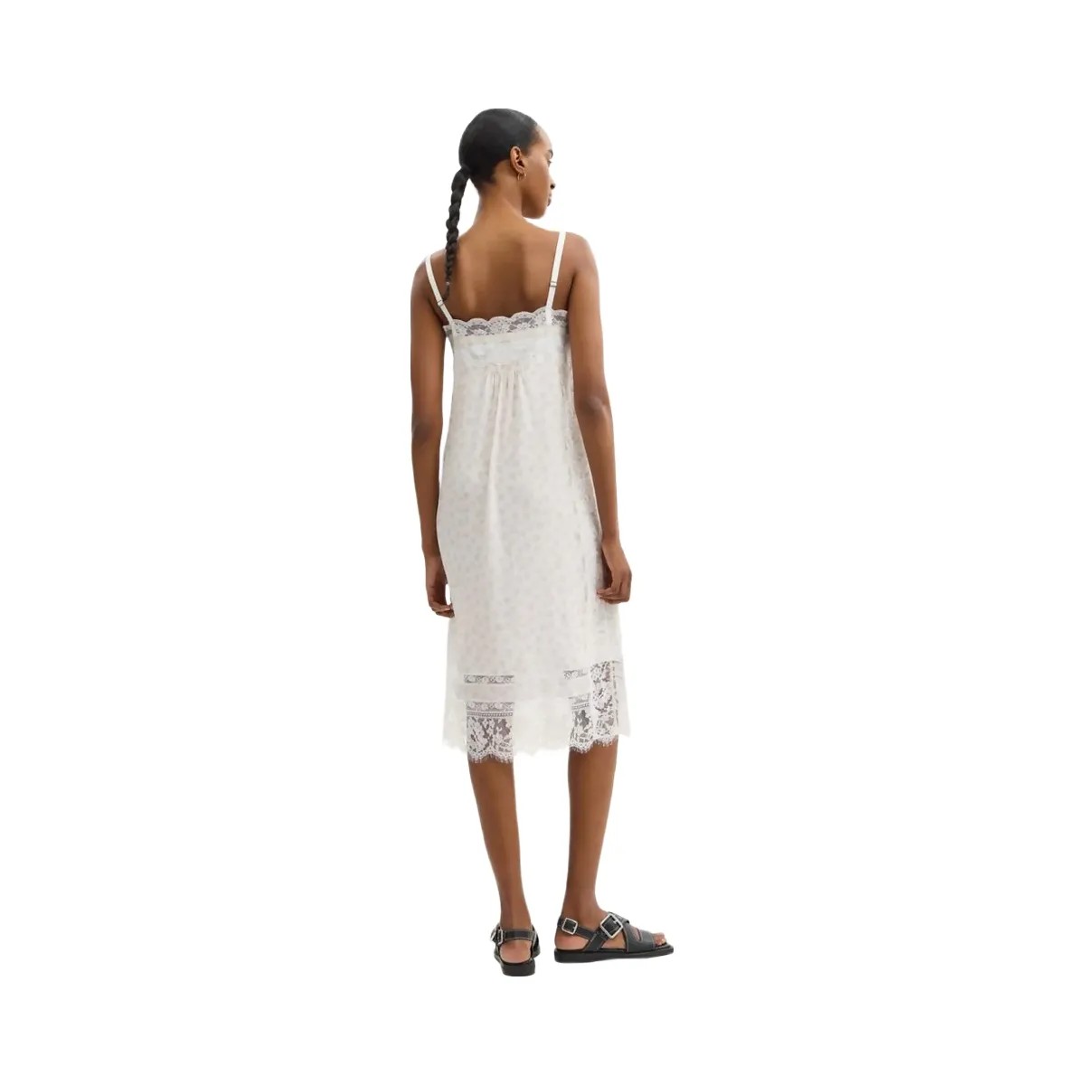 Coach Floral Lace Dress White - HypeFly India View 3