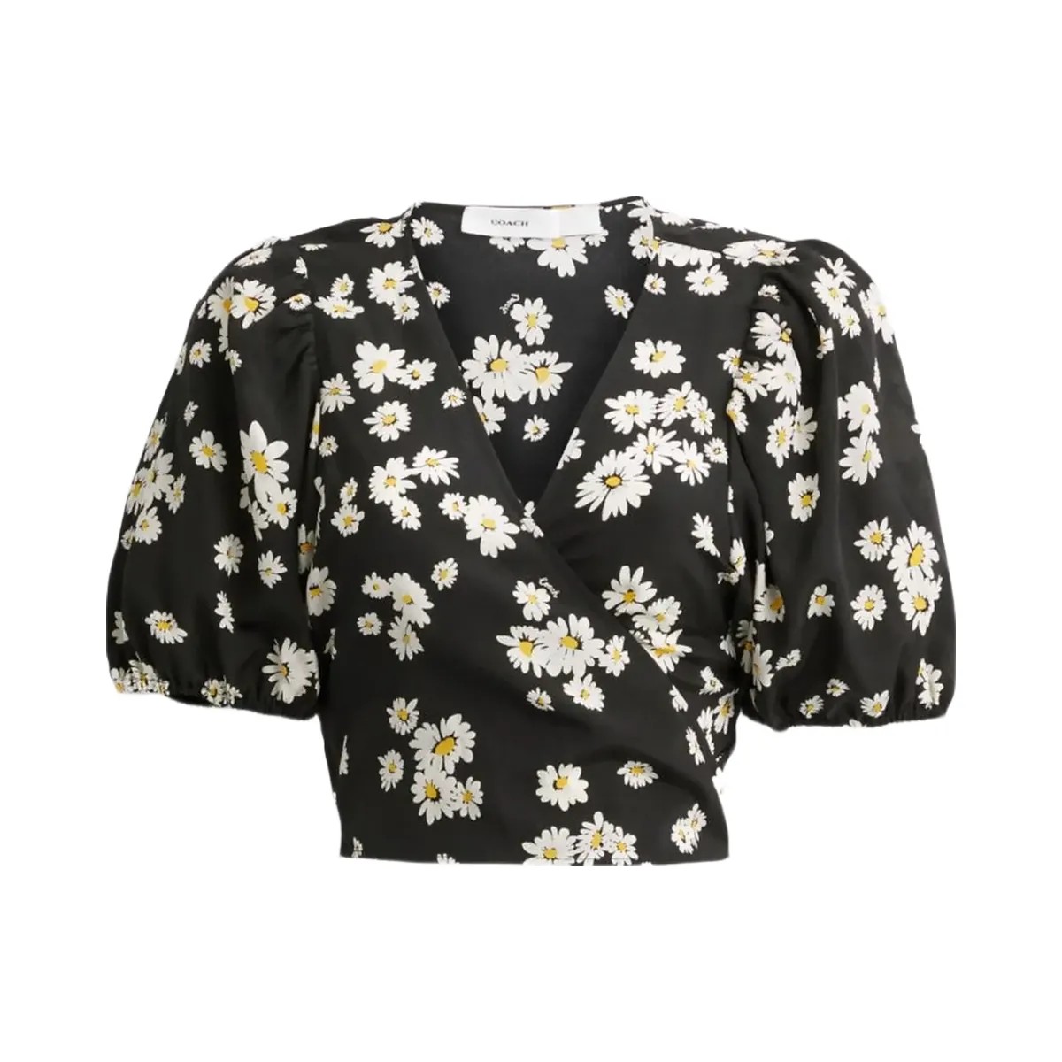 Coach Floral Wrap Blouse Black - HypeFly India View 1